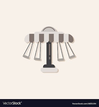 Merry-go-round icon in sticker style vector image