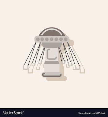 Merry-go-round icon in sticker style vector image