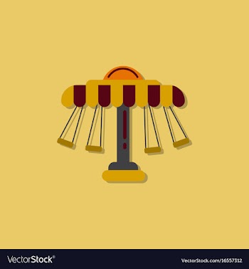 Merry-go-round icon in sticker style vector image