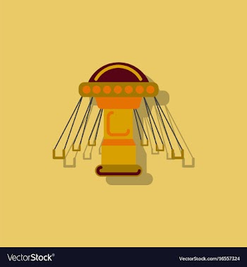 Merry-go-round icon in sticker style vector image
