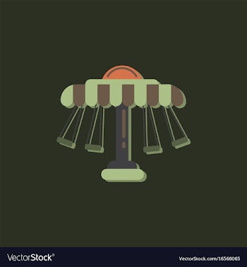 Merry-go-round icon in sticker style vector image