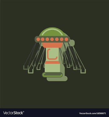 Merry-go-round icon in sticker style vector image