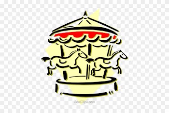 Merry Go Round Royalty Free Vector Clip Art Illustration - Merry Go Round Royalty Free Vector Clip Art Illustration