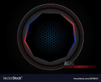 Metal black circle with light scene vector image