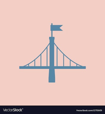 Metal bridge with flag vector image