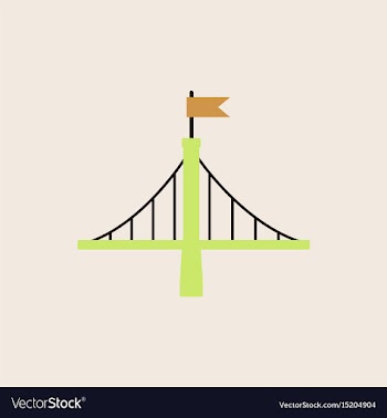 Metal bridge with flag vector image