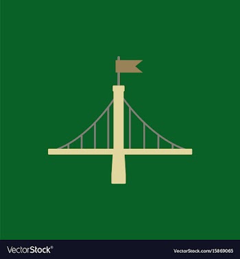 Metal bridge with flag vector image