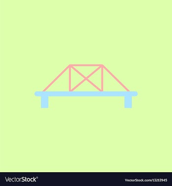 Metal cable suspension bridge modern bridge vector image