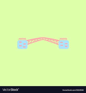 Metal cable suspension bridge modern bridge vector image