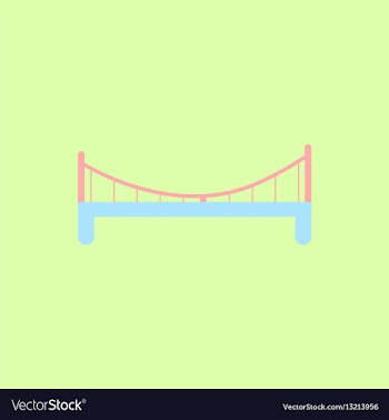 Metal cable suspension bridge modern bridge vector image