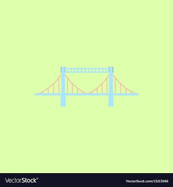 Metal cable suspension bridge modern bridge vector image