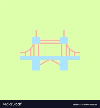 Metal cable suspension bridge modern bridge vector image