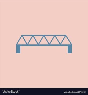 Metal cable suspension bridge modern bridge vector image