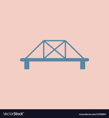 Metal cable suspension bridge modern bridge vector image