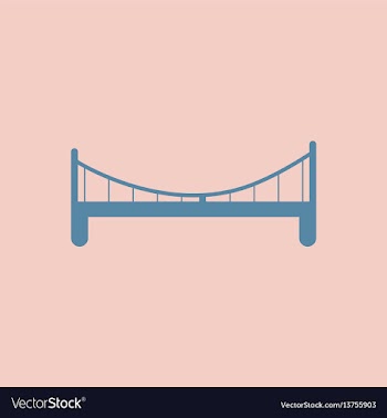 Metal cable suspension bridge modern bridge vector image