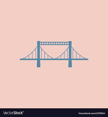 Metal cable suspension bridge modern bridge vector image