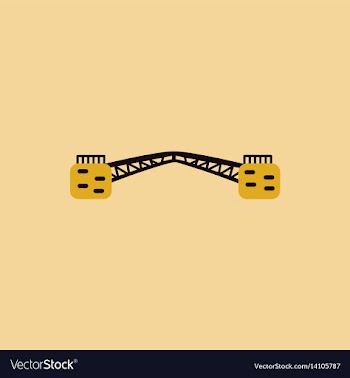 Metal cable suspension bridge modern bridge vector image