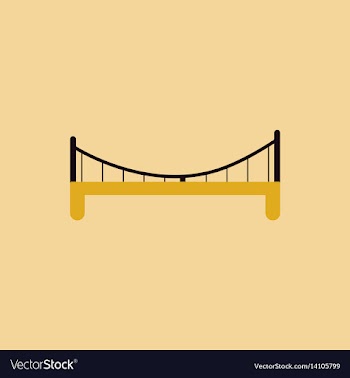 Metal cable suspension bridge modern bridge vector image