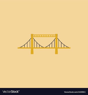 Metal cable suspension bridge modern bridge vector image