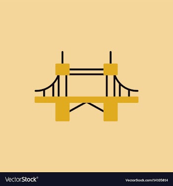 Metal cable suspension bridge modern bridge vector image