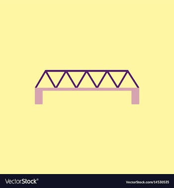 Metal cable suspension bridge modern bridge vector image