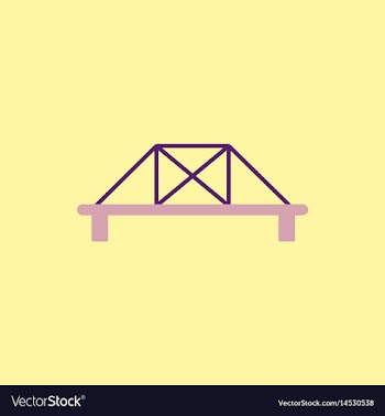 Metal cable suspension bridge modern bridge vector image