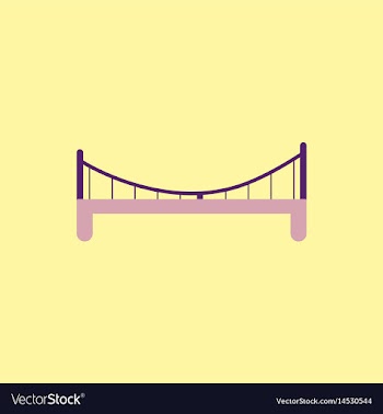 Metal cable suspension bridge modern bridge vector image