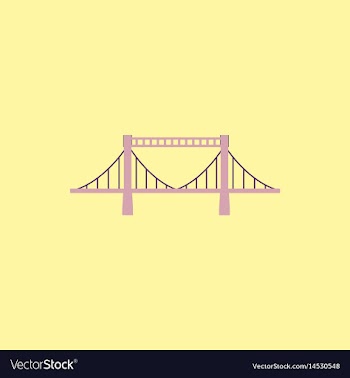 Metal cable suspension bridge modern bridge vector image