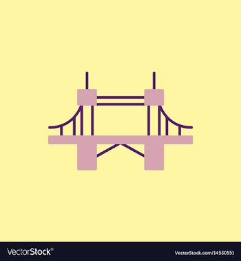 Metal cable suspension bridge modern bridge vector image