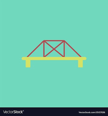 Metal cable suspension bridge modern bridge vector image