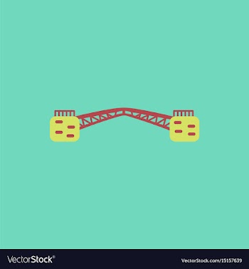 Metal cable suspension bridge modern bridge vector image