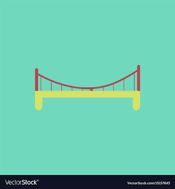 Metal cable suspension bridge modern bridge vector image