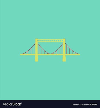 Metal cable suspension bridge modern bridge vector image