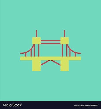 Metal cable suspension bridge modern bridge vector image