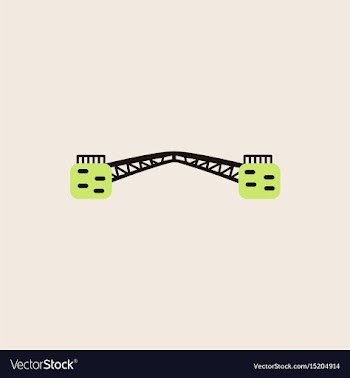 Metal cable suspension bridge modern bridge vector image