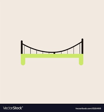 Metal cable suspension bridge modern bridge vector image