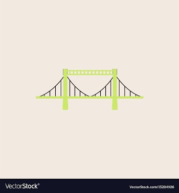 Metal cable suspension bridge modern bridge vector image