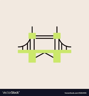 Metal cable suspension bridge modern bridge vector image