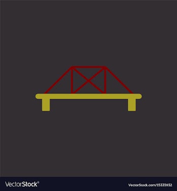 Metal cable suspension bridge modern bridge vector image