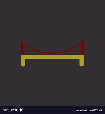 Metal cable suspension bridge modern bridge vector image
