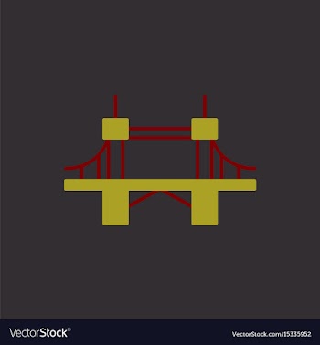Metal cable suspension bridge modern bridge vector image
