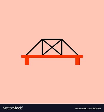 Metal cable suspension bridge modern bridge vector image