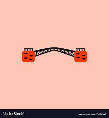 Metal cable suspension bridge modern bridge vector image