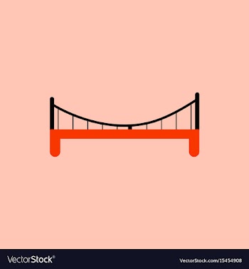 Metal cable suspension bridge modern bridge vector image