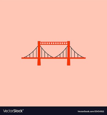 Metal cable suspension bridge modern bridge vector image