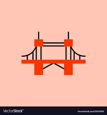 Metal cable suspension bridge modern bridge vector image