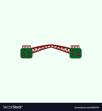 Metal cable suspension bridge modern bridge vector image