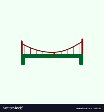Metal cable suspension bridge modern bridge vector image