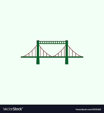 Metal cable suspension bridge modern bridge vector image