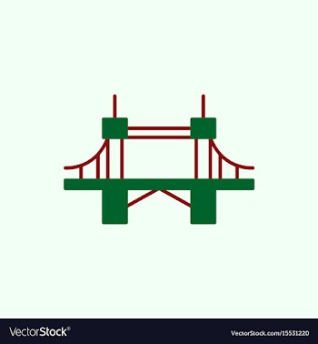 Metal cable suspension bridge modern bridge vector image